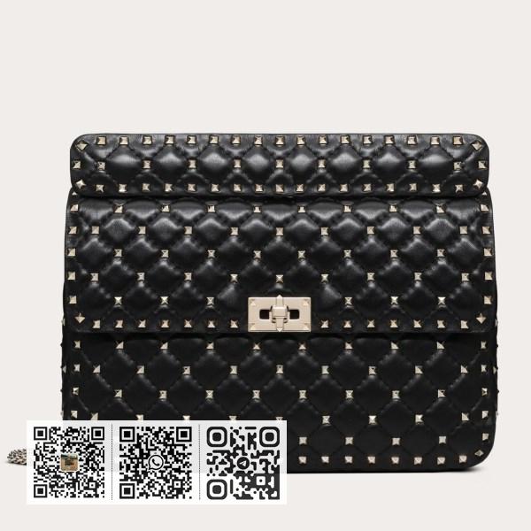 Valentino 黑色大号 Free Rockstud Spike 链条包