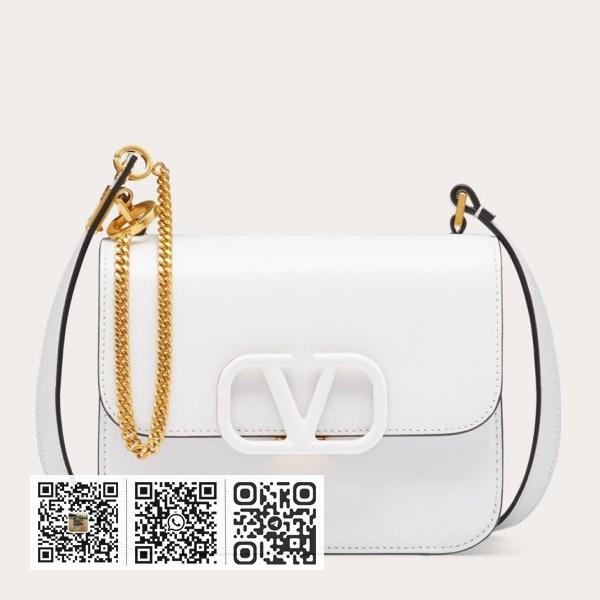 Valentino 小号白色小牛皮 Vsling 单肩包