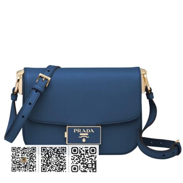 Prada Emblem 蓝色 Saffiano 皮革包