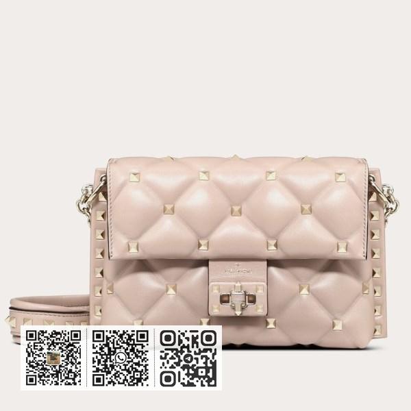 Valentino 小号 Poudre 小羊皮 Candystud 斜背包