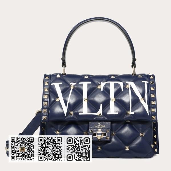Valentino Garavani 蓝色 VLTN 绗缝 Candystud 包