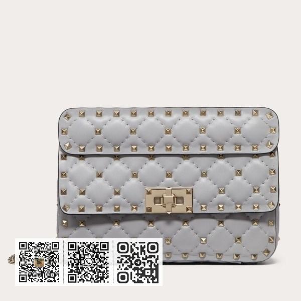 Valentino Rockstud Spike 小号浅蓝色小羊皮包