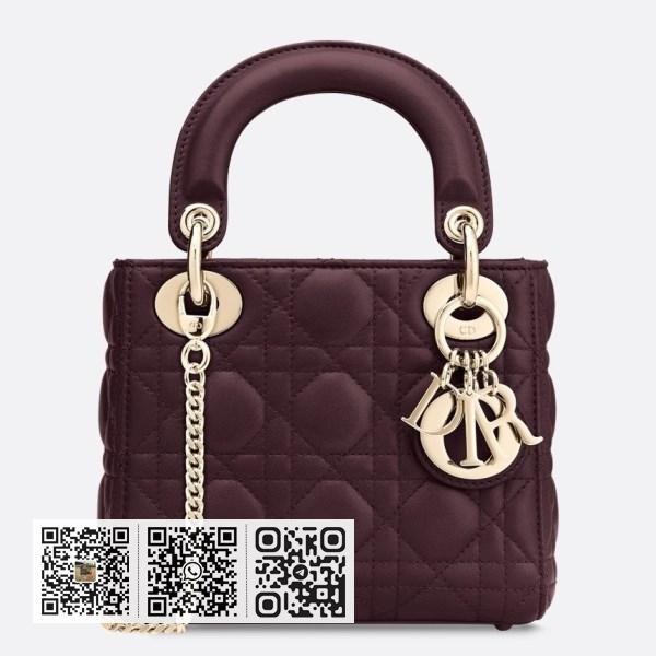 Dior 波尔多小羊皮迷你 Lady Dior 包