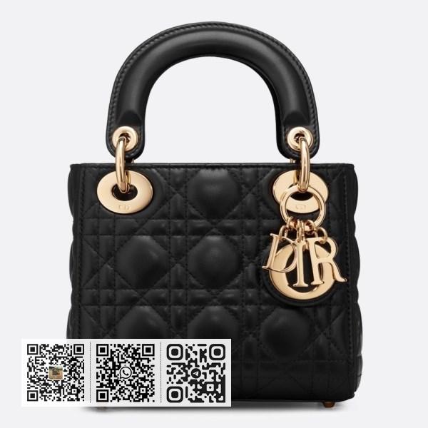 Dior 黑色小羊皮迷你 Lady Dior 包