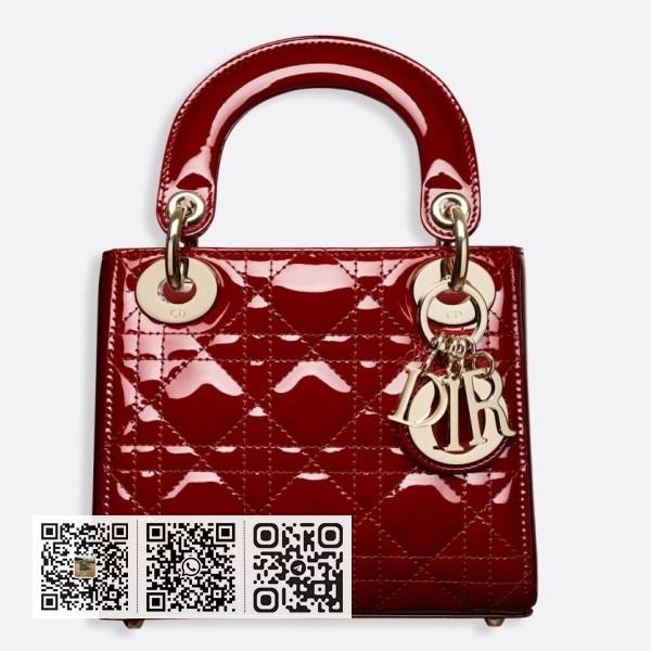 Dior 红色漆皮小牛皮迷你 Lady Dior 包