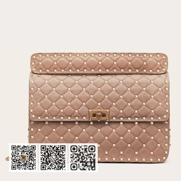 Valentino 大 Poudre Nappa 皮革 Rockstud Spike 包