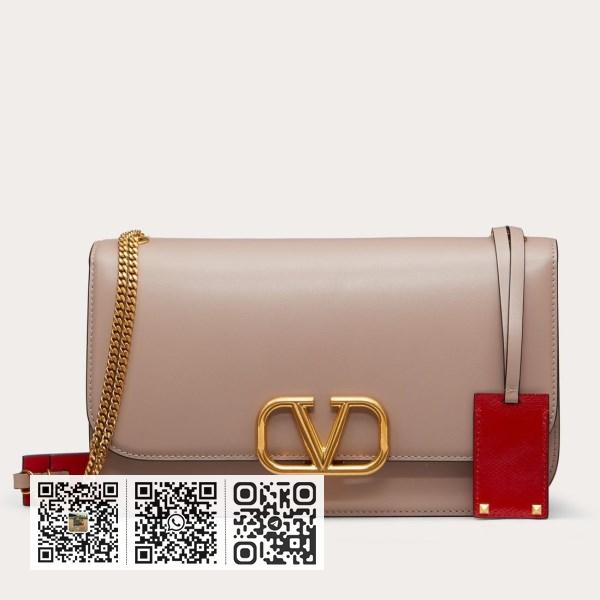 Valentino 中 Poudre 小牛皮 Vlock 单肩包