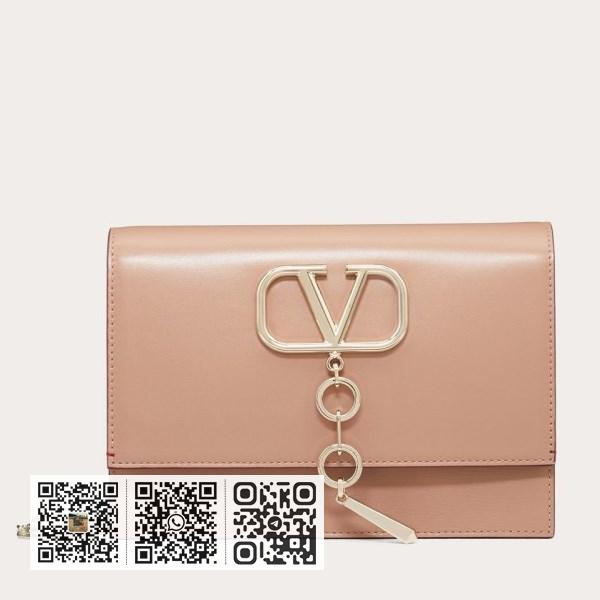 Valentino Vcase 小号裸色小牛皮链条包