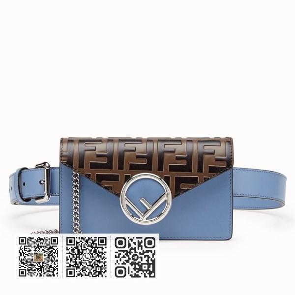 Fendi FF 图案蓝色 Kan I F 腰包
