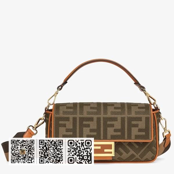 Fendi Baguette 绿色牛仔布中包