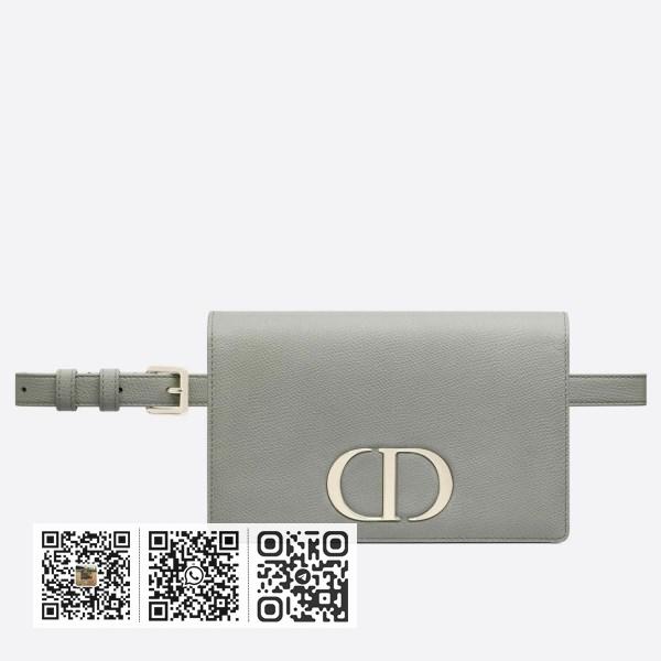 Dior 30 Montaigne 2 合 1 灰色小牛皮腰包