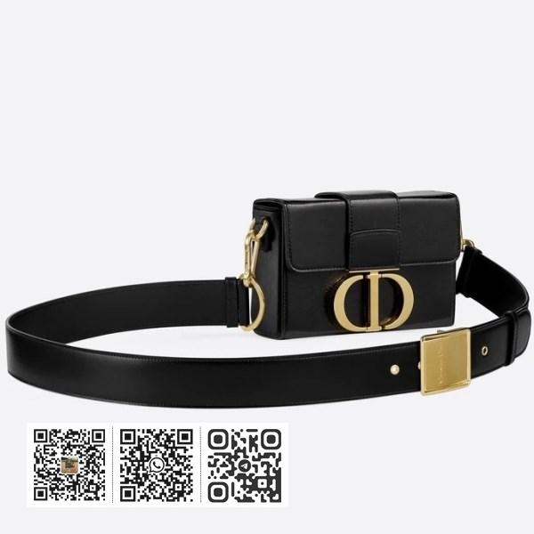 Dior 30 Montaigne 黑色小羊皮箱包