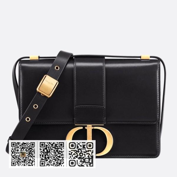 Dior 30 Montaigne 黑色小牛皮肩背包