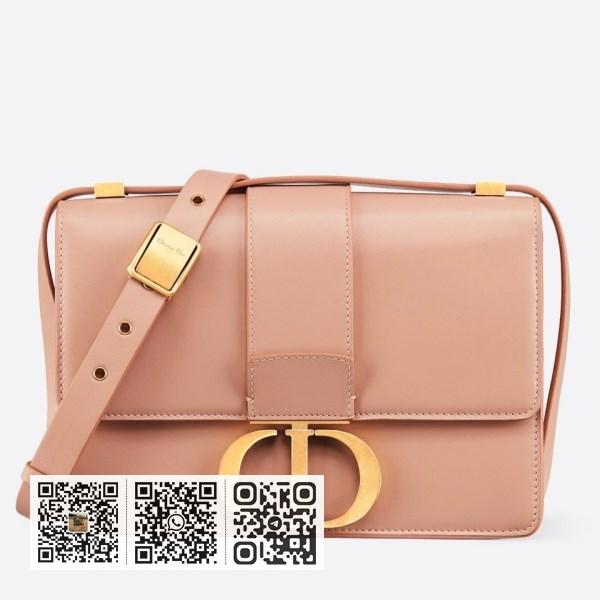 Dior 30 Montaigne 淡粉色小牛皮肩包