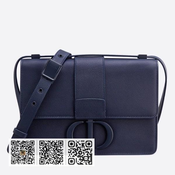 Dior 30 Montaigne 靛蓝色雾面粒面小牛皮包