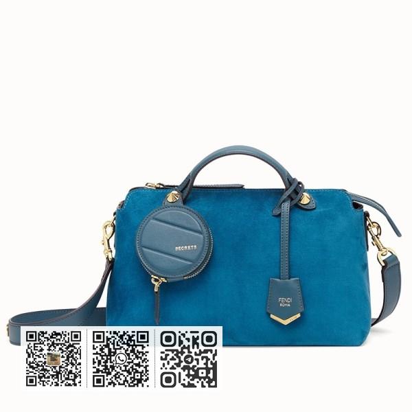Fendi By The Way 中型蓝色绒面革包