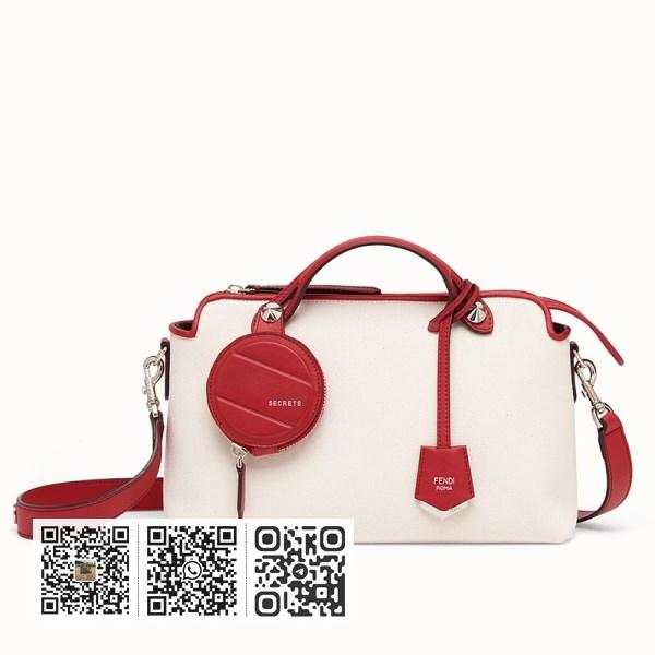 Fendi By The Way 中型红色皮革帆布包