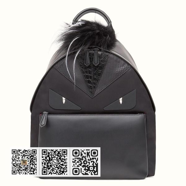 Fendi 黑色大号 Bugs Eyes 蟒蛇背包