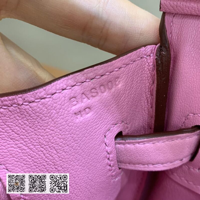 Birkin 25cm swift 樱花粉 银扣 全手工 - Image 7