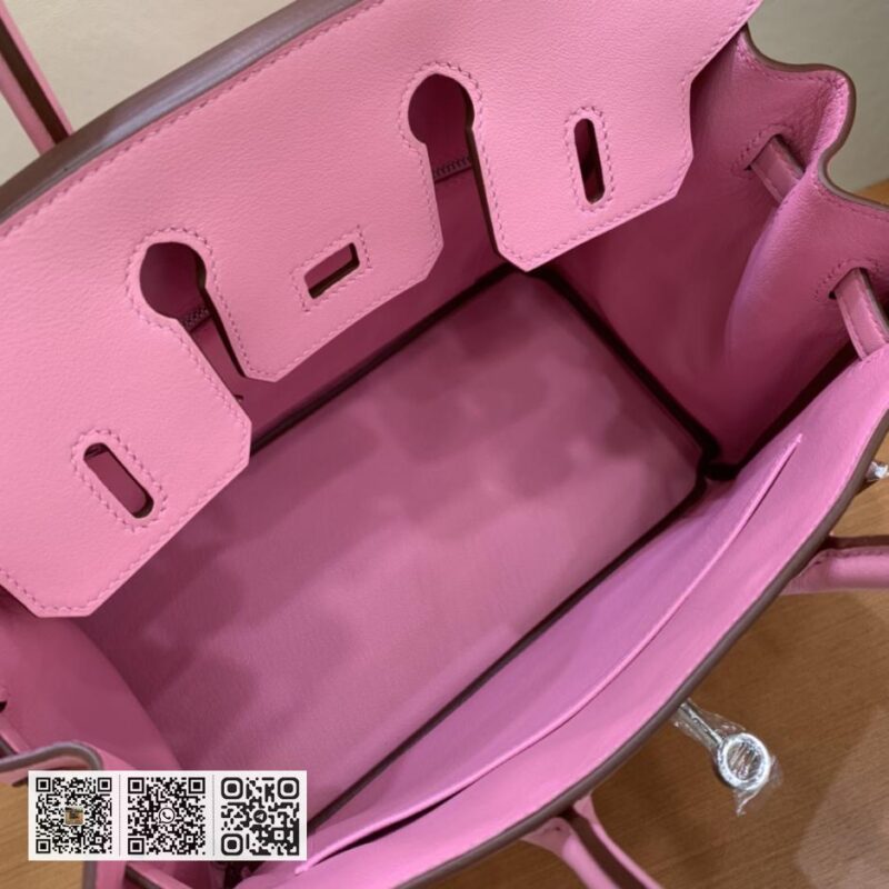 Birkin 25cm swift 樱花粉 银扣 全手工 - Image 9