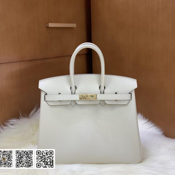 Birkin 25cm swift 奶昔白 金银扣