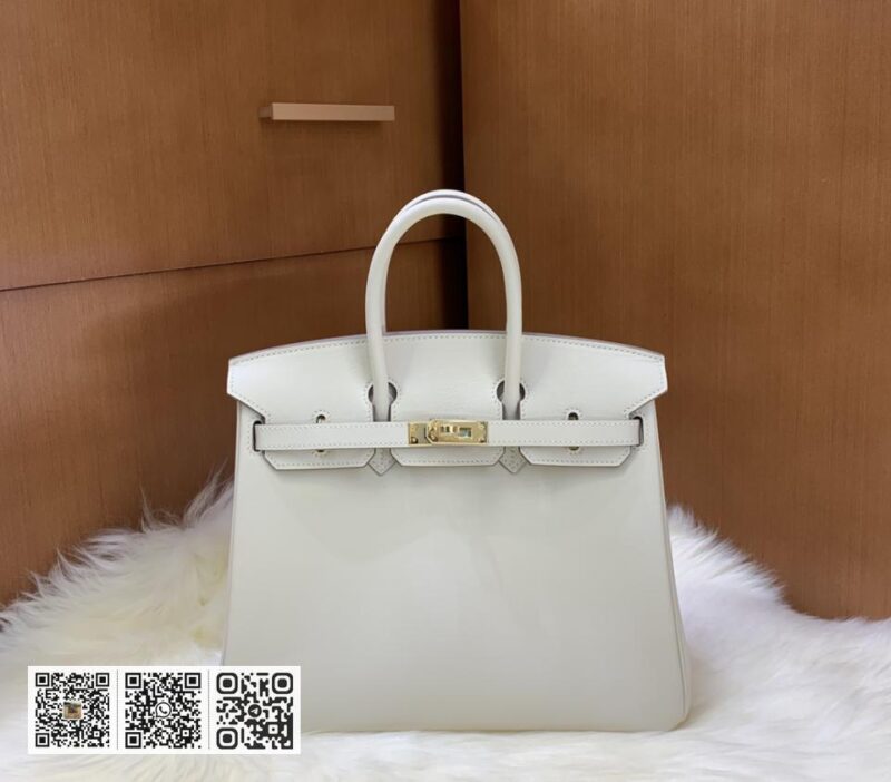 Birkin 25cm swift 奶昔白 金银扣