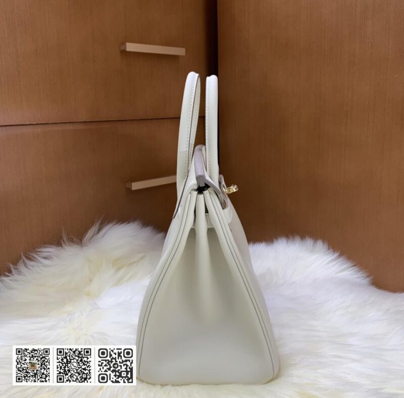 Birkin 25cm swift 奶昔白 金银扣 - Image 4