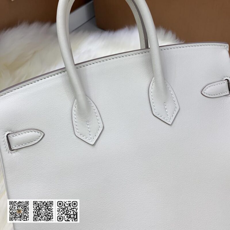 Birkin 25cm swift 奶昔白 金银扣 - Image 6