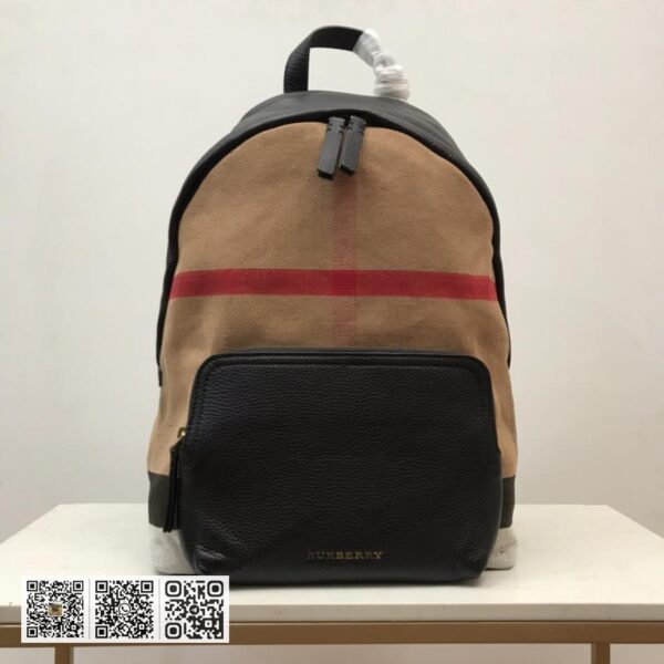Burberry顶级原单 Canvas格纹双肩包
