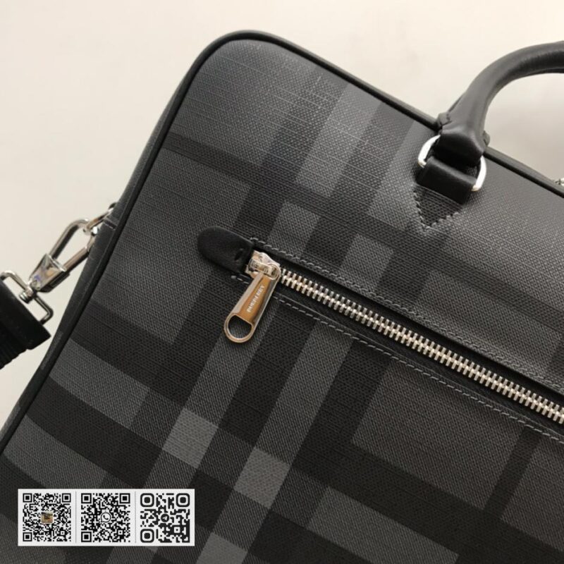 Burberry顶级原单 London格纹公文包 - Image 3