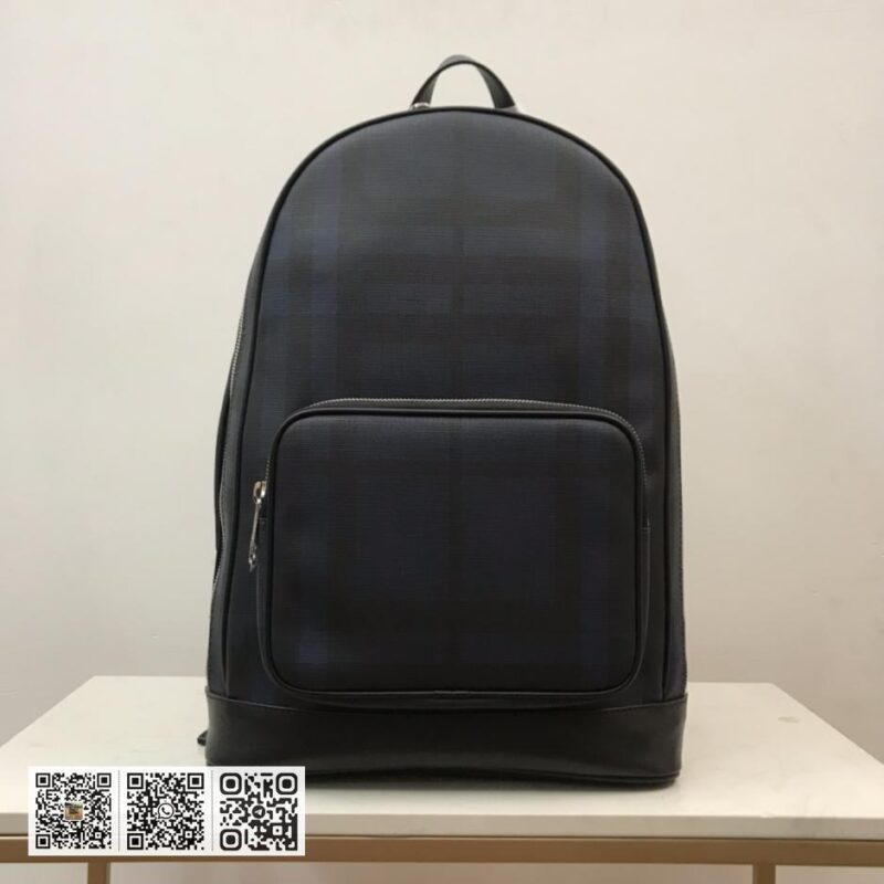 Burberry顶级原单 London 格纹拼皮革双肩包