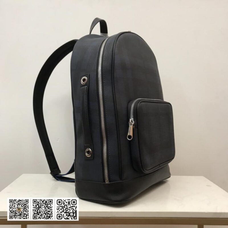Burberry顶级原单 London 格纹拼皮革双肩包 - Image 2