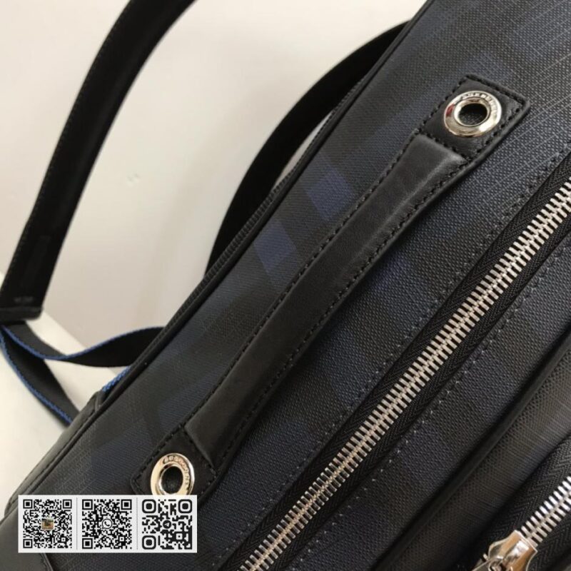 Burberry顶级原单 London 格纹拼皮革双肩包 - Image 3