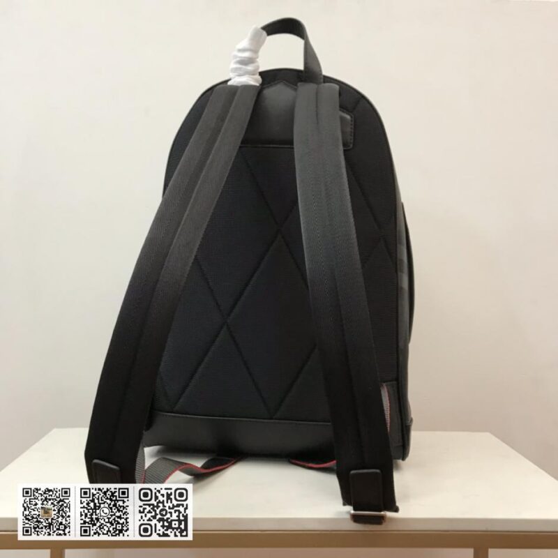 Burberry顶级原单 London 格纹拼皮革双肩包 - Image 4