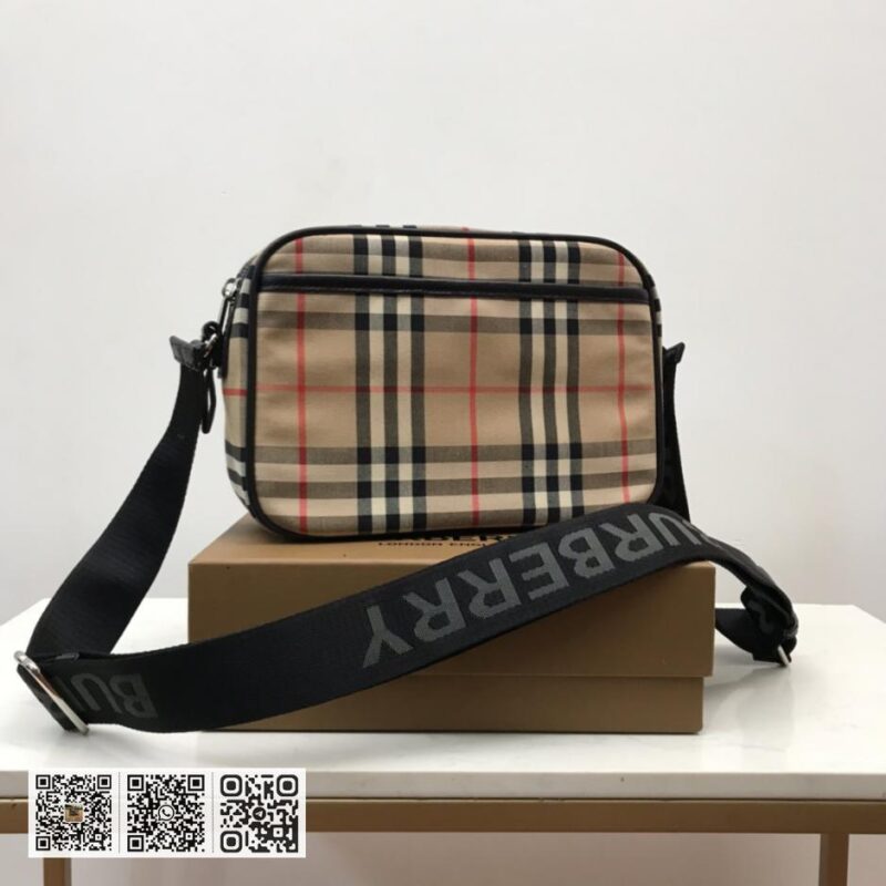 Burberry顶级原单 Vintage复古格纹斜背包 - Image 4