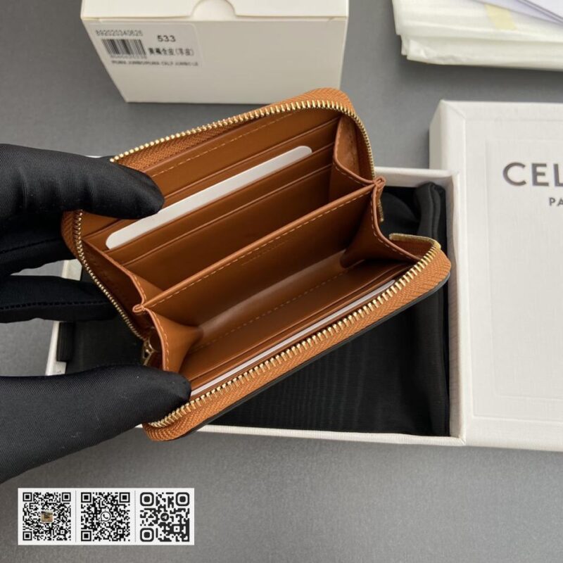 Celine TRIOMPHE羊皮短款拉链包 - Image 6