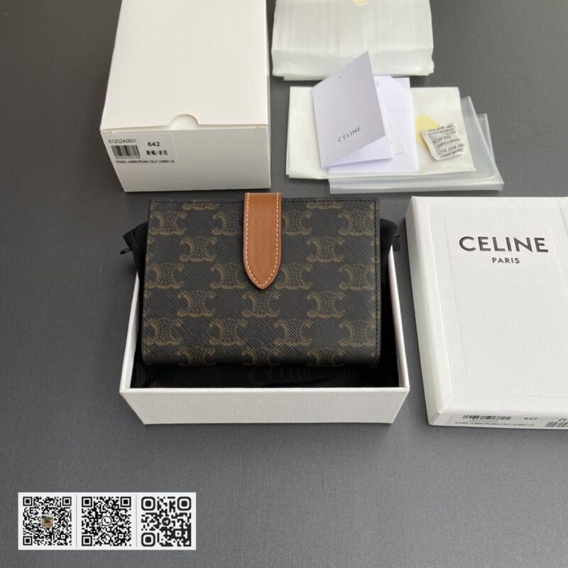 Celine TRIOMPHE中型羊皮革钱包 - Image 2