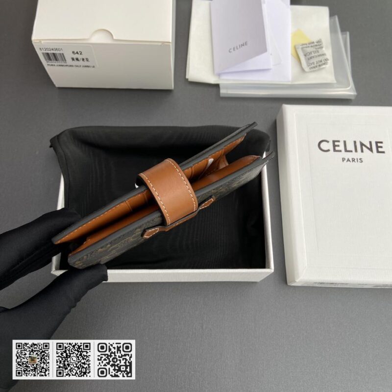 Celine TRIOMPHE中型羊皮革钱包 - Image 3