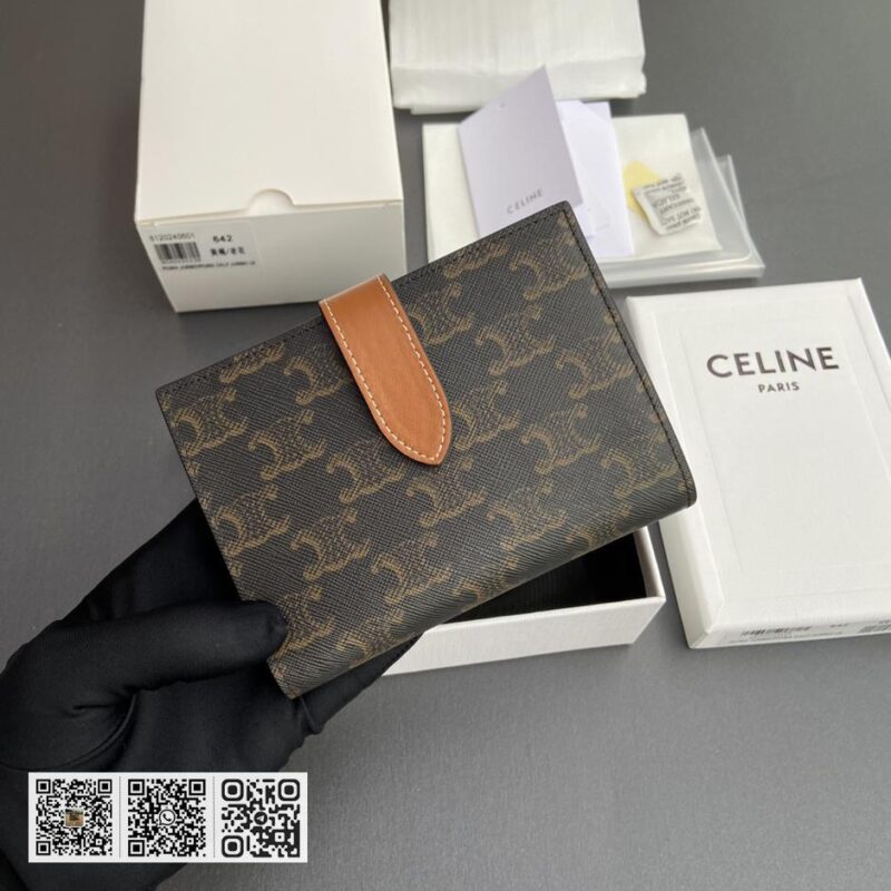 Celine TRIOMPHE中型羊皮革钱包 - Image 5