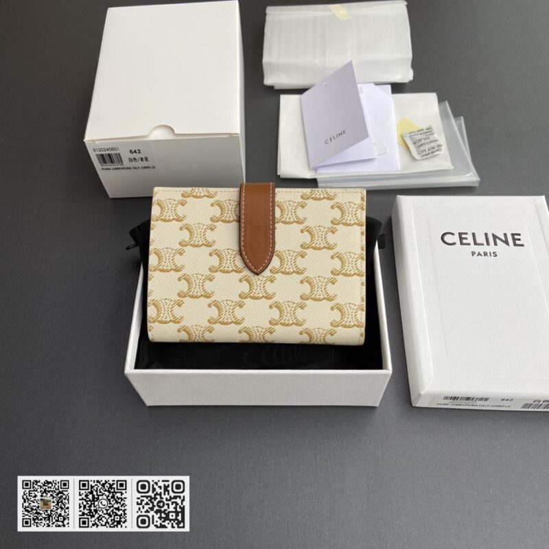 Celine TRIOMPHE中型羊皮革钱包 - Image 2