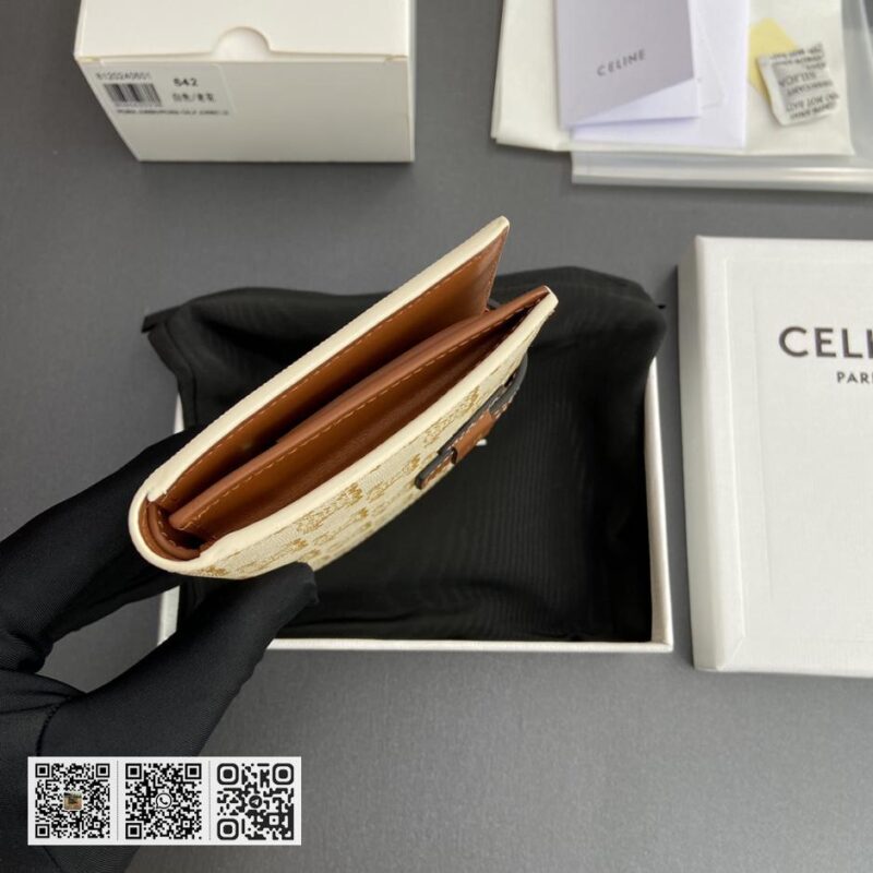 Celine TRIOMPHE中型羊皮革钱包 - Image 4