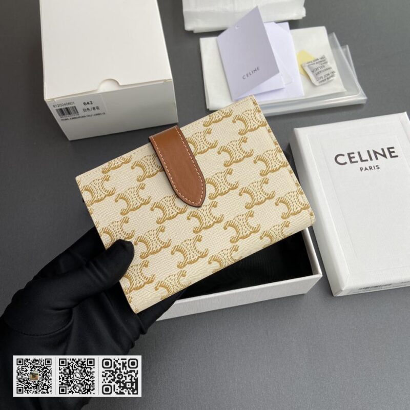 Celine TRIOMPHE中型羊皮革钱包 - Image 6