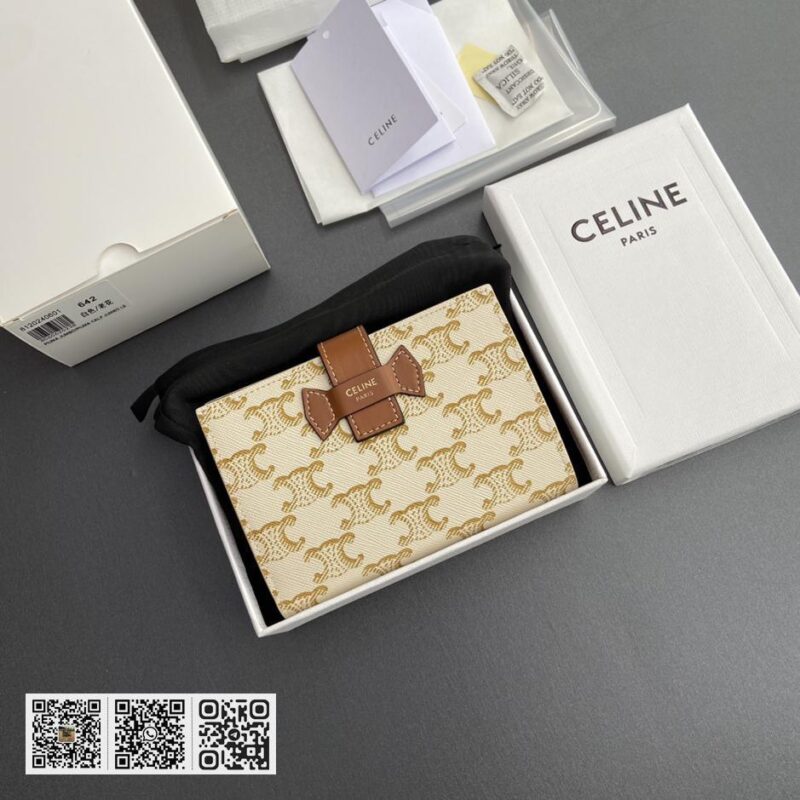 Celine TRIOMPHE中型羊皮革钱包 - Image 9