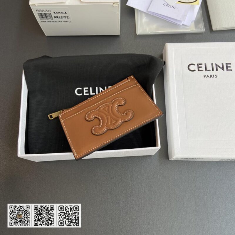 Celine TRIOMPHE羊皮革卡包 - Image 5