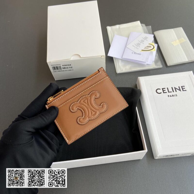 Celine TRIOMPHE羊皮革卡包 - Image 6