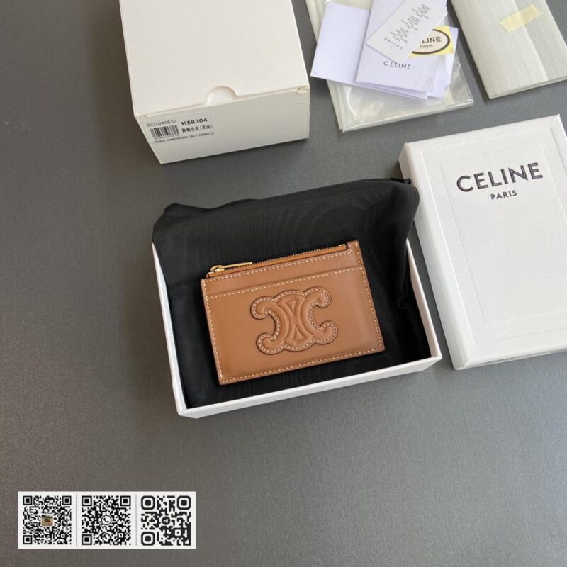 Celine TRIOMPHE羊皮革卡包 - Image 9