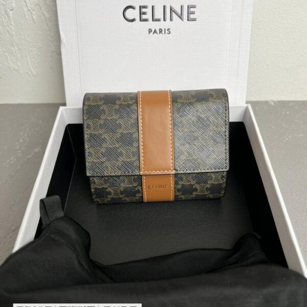 Celine 三折皮夹老花三折钱包