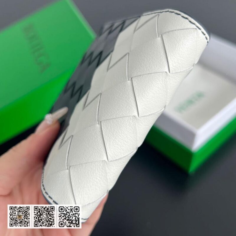 顶级版BV 拼色编织短夹两折扣短夹式 - Image 4