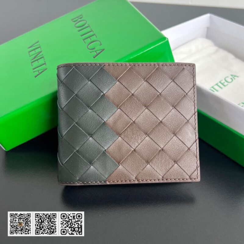 顶级版BV 拼色编织短夹