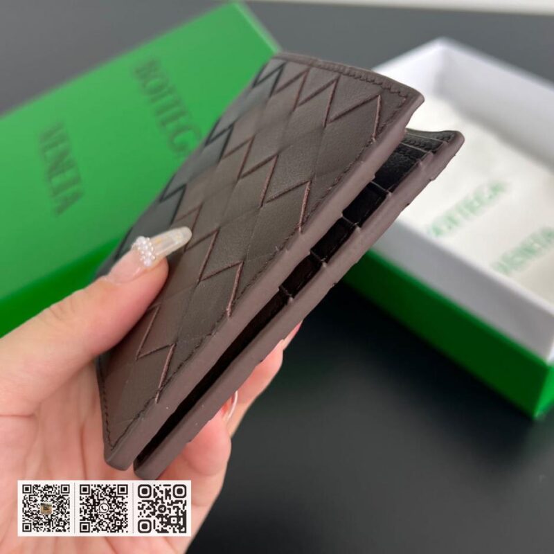 顶级版BV 拼色编织短夹 - Image 2